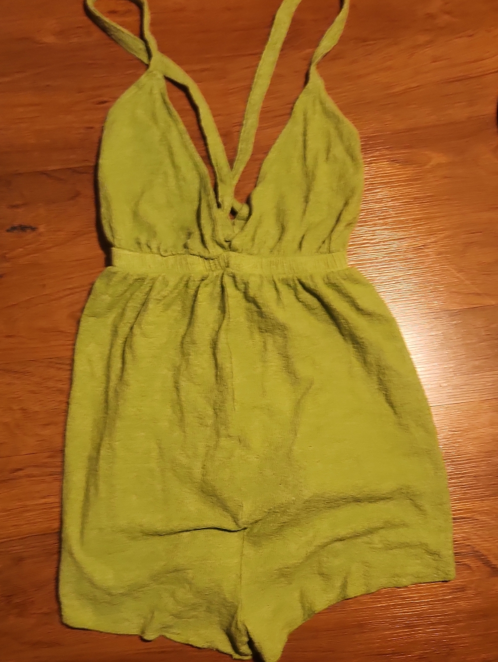 Billabong Lime Green Terry One-Piece Romper